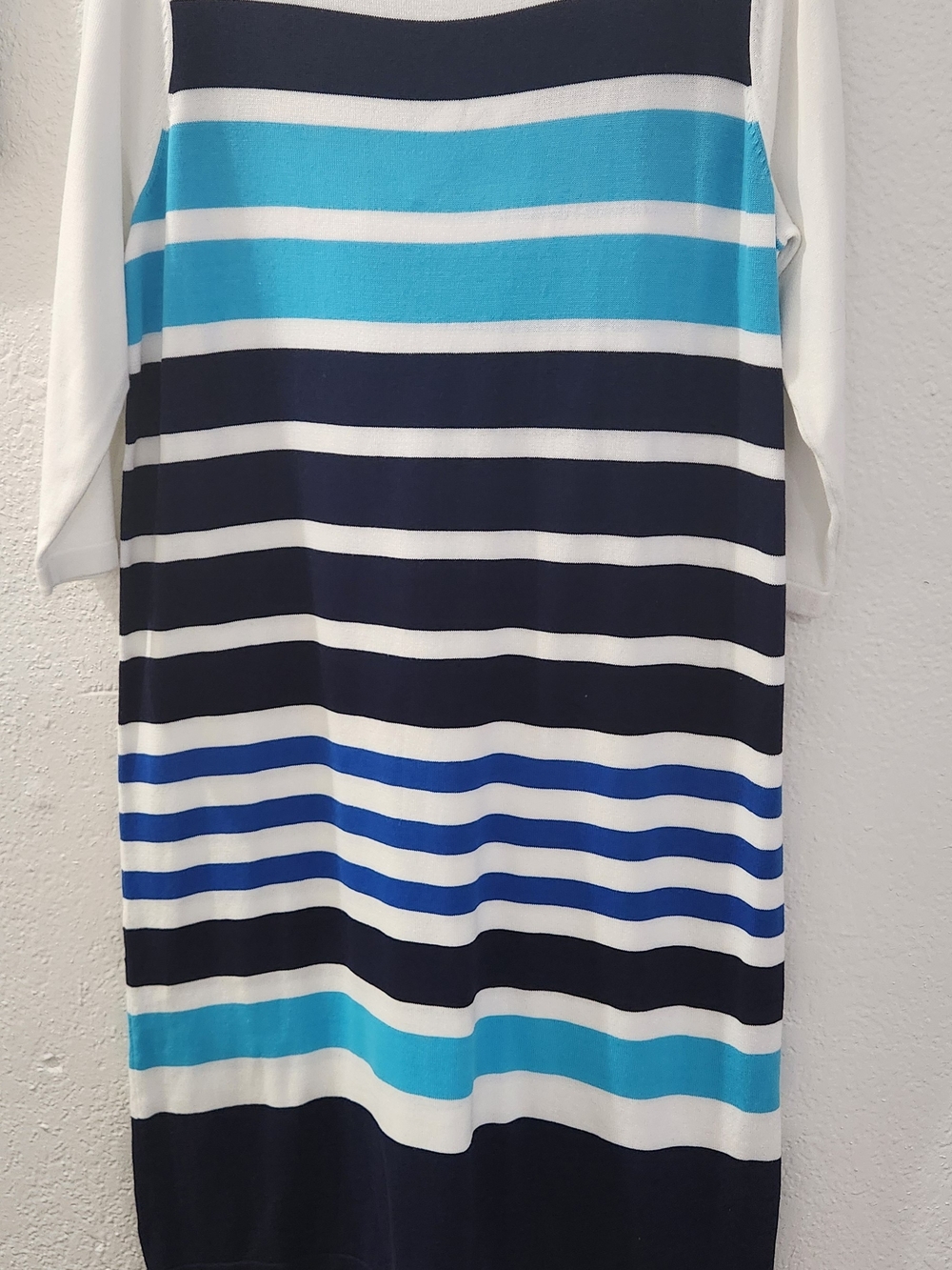 Striped Knit Dress in Navy, White & Bright Blue